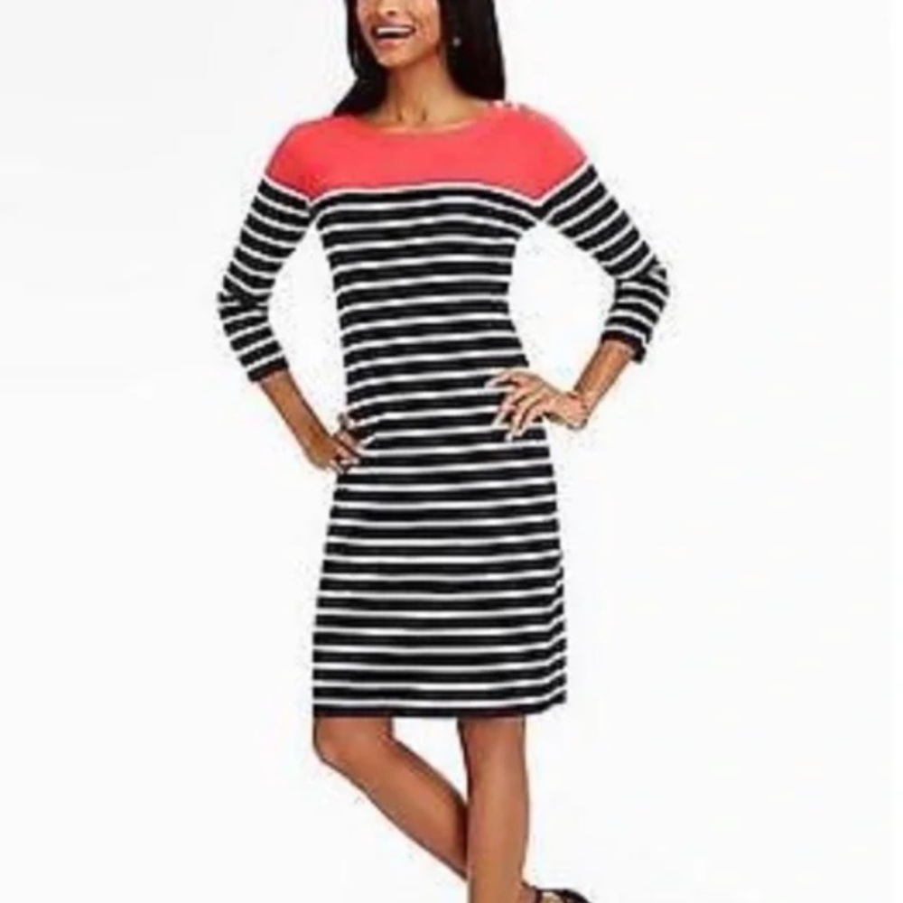 Talbots Breton sweater dress. Preowned -minimal signs of wear reflected in price